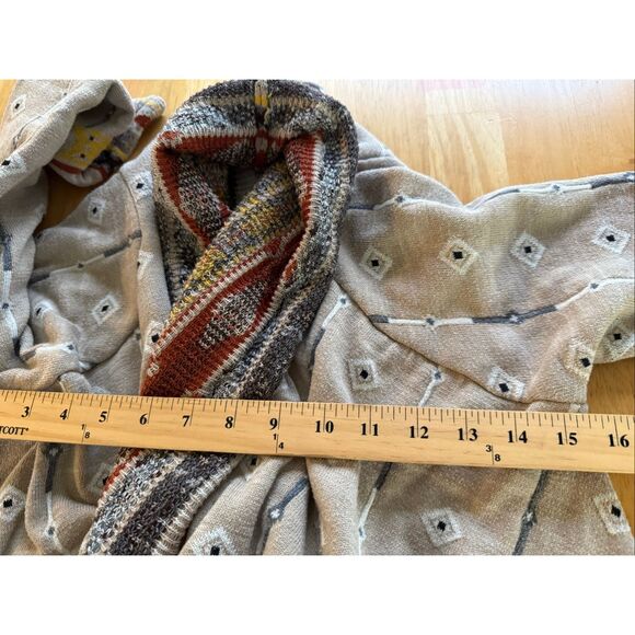 “Freeway Southwestern Boho Open Front Knit Cardigan – Beige Yellow Rustic SZ Sma - Picture 12 of 12